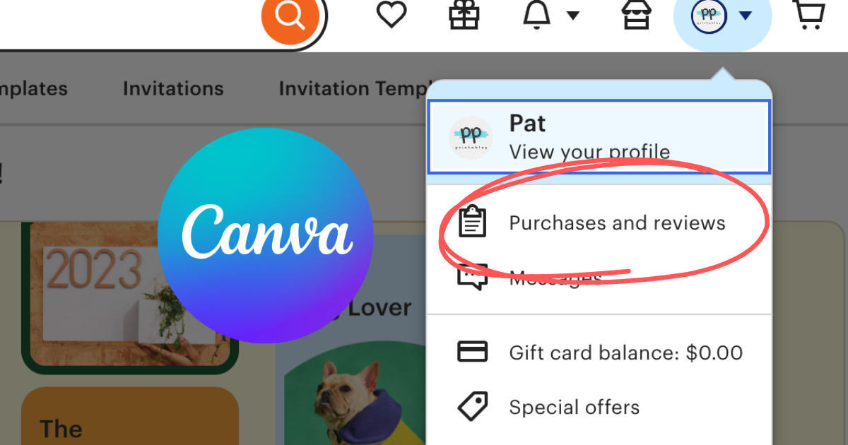 How to Start Customizing a Canva Template Purchased from Etsy