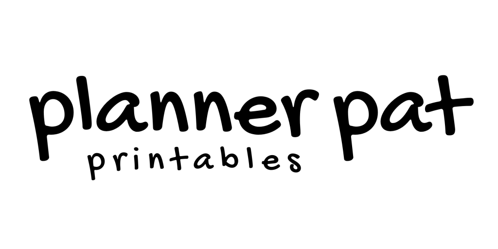 Planner Pat Printables logo with a playful handwritten black font on a clean white background.