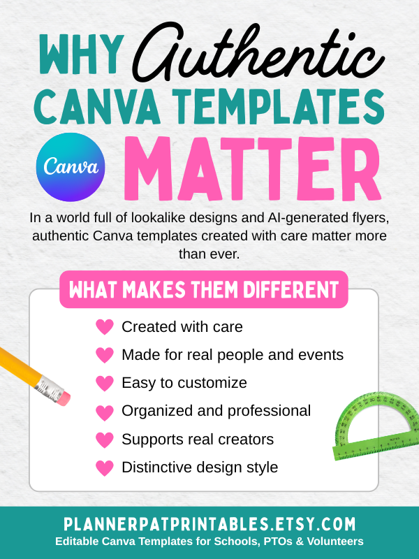 Why Authentic Canva Templates Matter for Schools, PTOs, and Busy Volunteers
